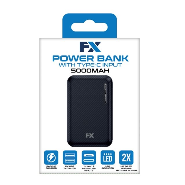 Fx Black 5000mAh Power Bank - 3