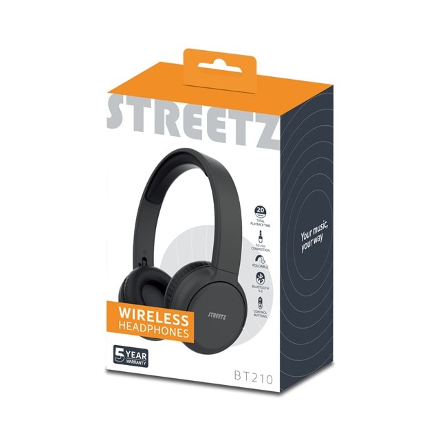 Streetz BT210 Black Bluetooth Headphones - 6