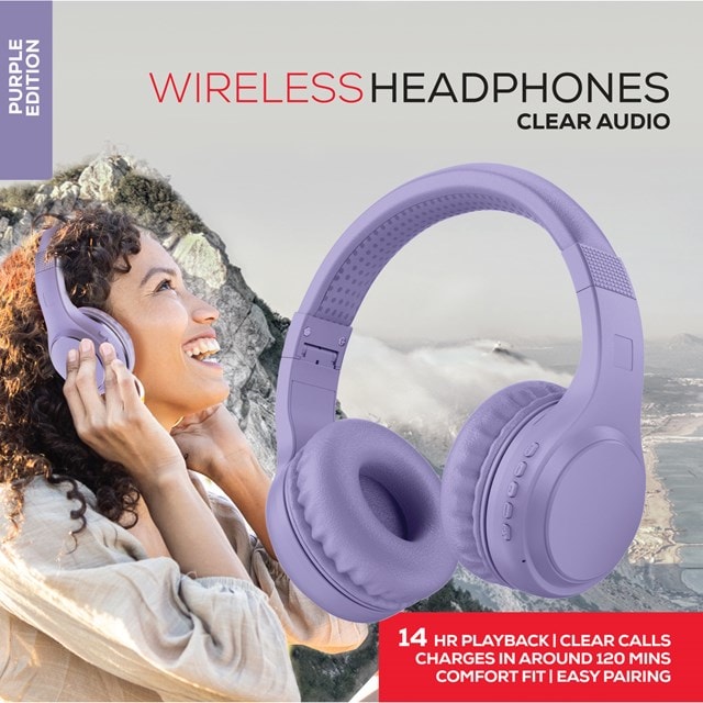 Rock BT On-Ear Purple Bluetooth Headphones - 6