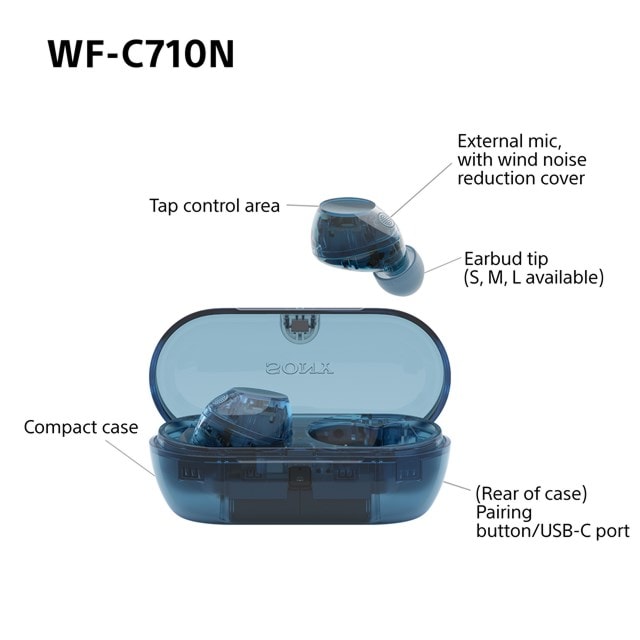 Sony WF-C710N Blue Noise Cancelling True Wireless Bluetooth Earphones - 11