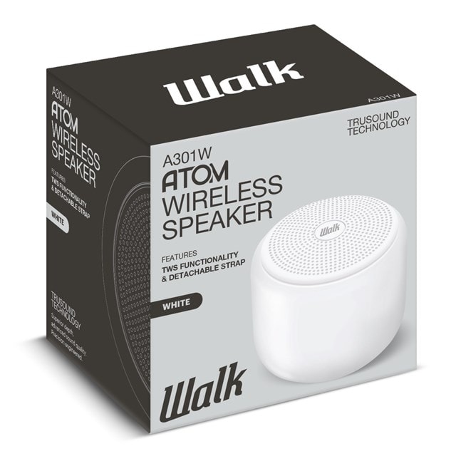 Walk Audio Atom White Bluetooth Speaker - 2