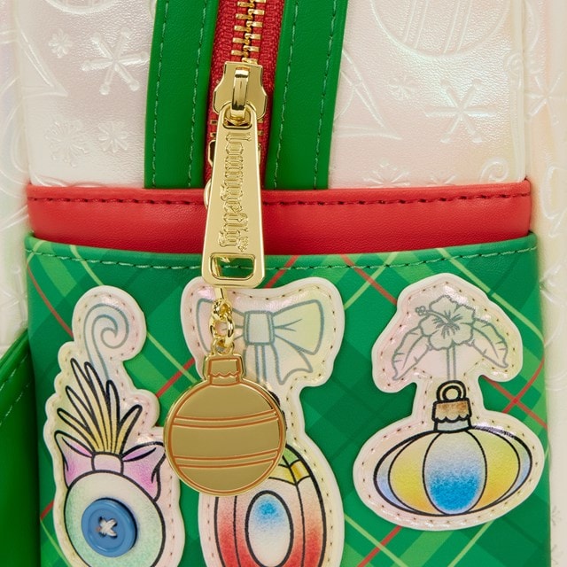 Stitch & Scrump Iridescent Holiday Ornament Loungefly Mini Backpack - 7