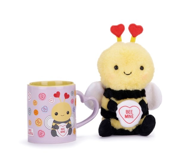 Bee Mine Swizzels Love Hearts Mug And Soft Toy Set - 2