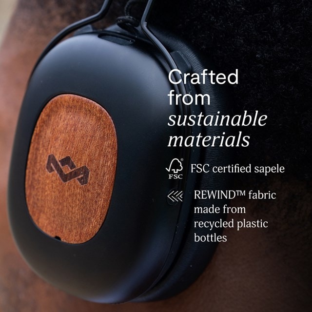 House Of Marley Positive Vibration Rebel Signature Black Active Noise Cancelling Bluetooth Headphone - 8