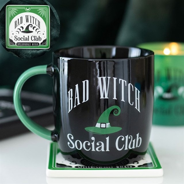 Bad Witch Social Club Green Mug & Coaster Set - 4
