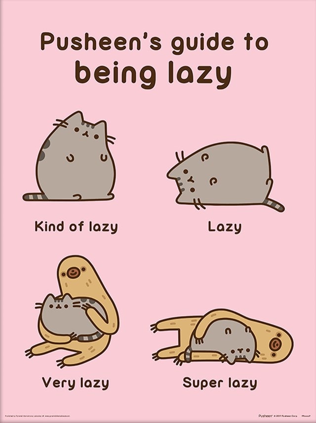 Guide To Being Lazy Pusheen Loose 30 x 40cm Print - 1