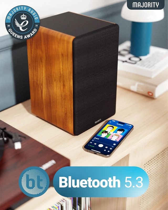 Majority D100 Oak Bluetooth Bookshelf Speakers - 5