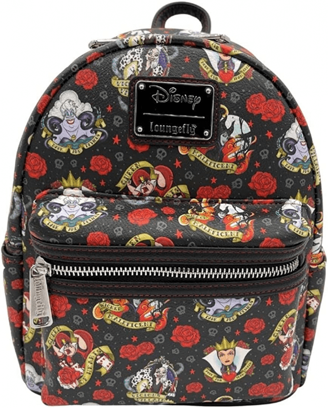 Disney Villains Tattoo All Over Print Mini Backpack Loungefly - 1