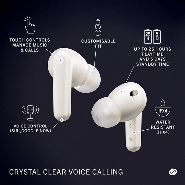 Urbanista London White Pearl Active Noise Cancelling True Wireless Bluetooth Earphones - 5