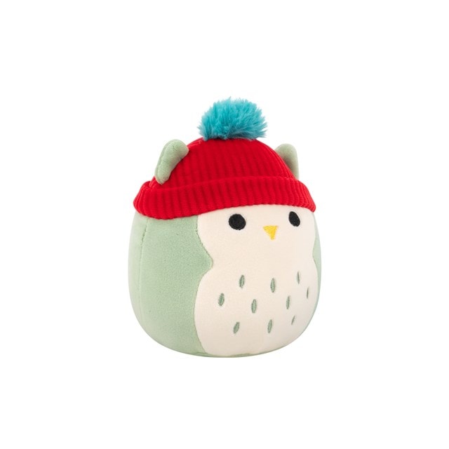 Oba Sage Green Owl With Burgundy Hat Squishmallows Plush - 2