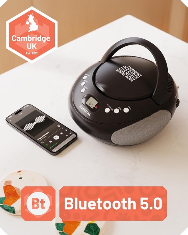 Oakcastle CD250 Black Bluetooth CD Player with FM Radio - 2