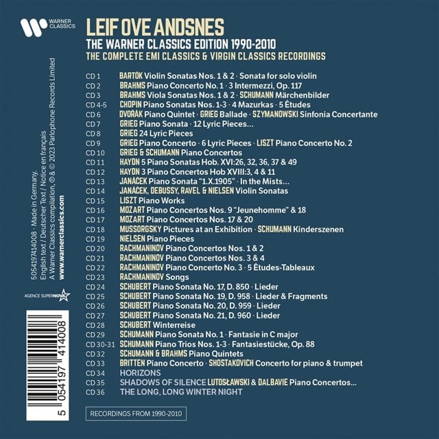 Leif Ove Andsnes: The Warner Classics Edition 1990-2010: The Complete EMI Classics & Virgin Classics - 2