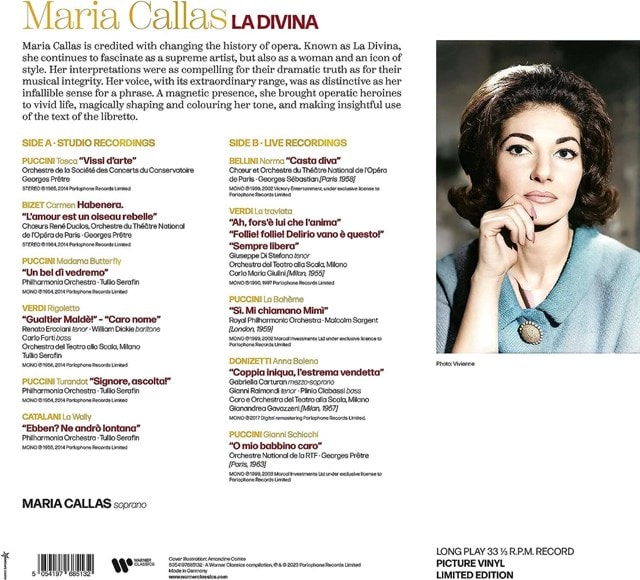 Maria Callas: La Divina - Limited Editoin Picture Disc - 2