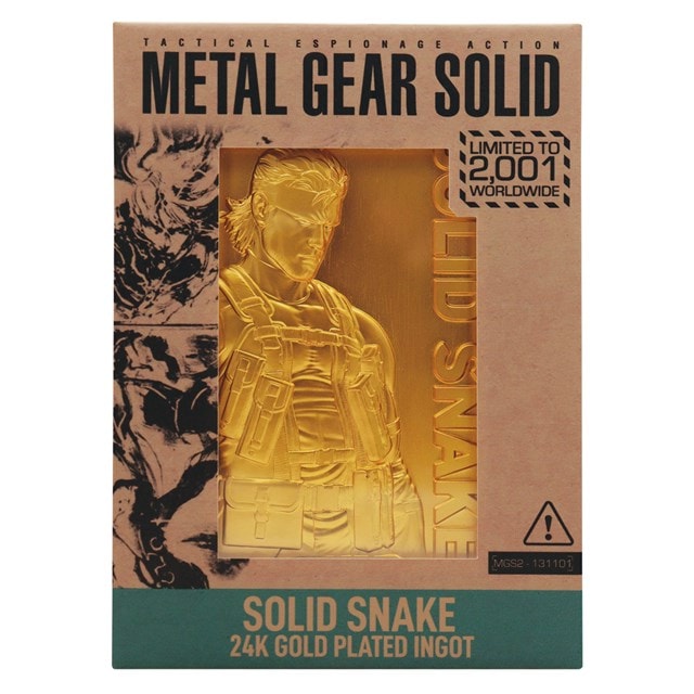 Solid Snake Metal Gear Solid 2 24K Gold Plated Ingot - 3