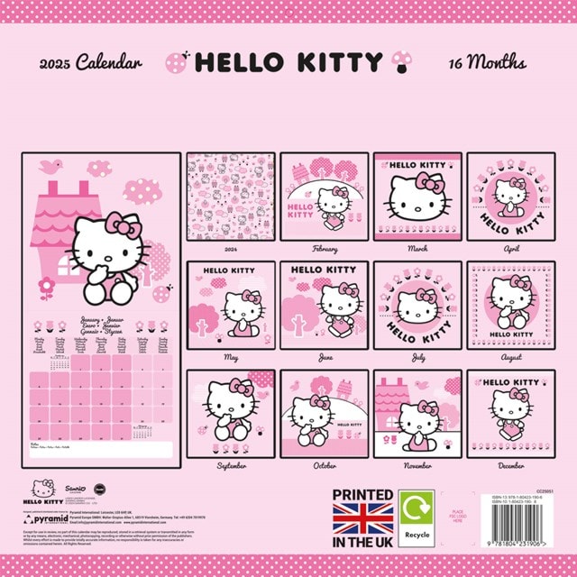 Hello Kitty 2025 Square Calendar - 2