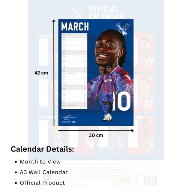 Crystal Palace FC 2025 Calendar A3 - 4