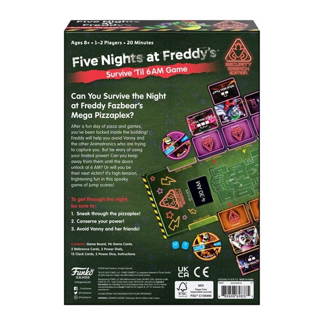 Survive 'Til 6Am Security Breach Edition Five Nights At Freddys (FNAF) hmv Exclusive Funko Game - 3