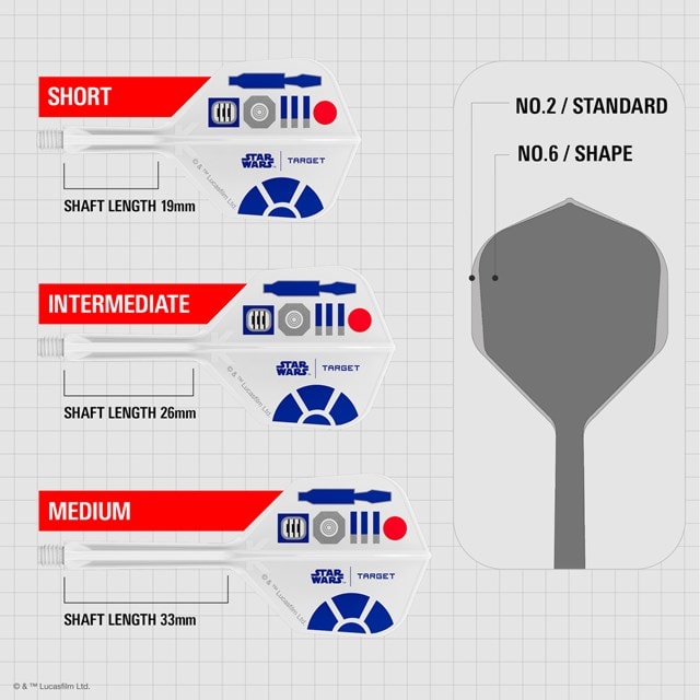 R2-D2 Star Wars Moulded Darts Flights & Shafts - 3