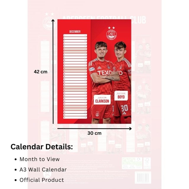 Aberdeen FC 2025 Calendar A3 - 6