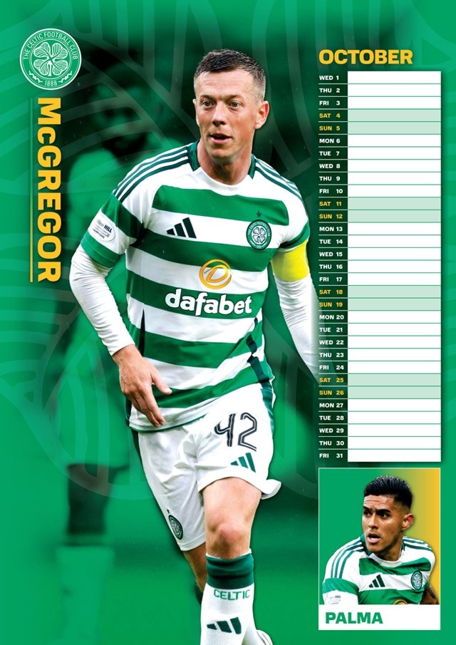 Celtic FC 2025 A3 Calendar - 2