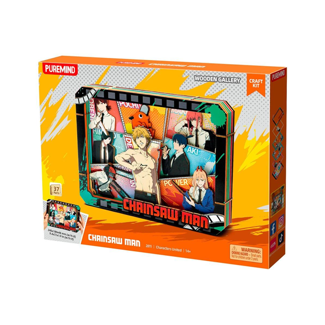 Chainsaw Man Characters United Large Wooden Film Frame - 2