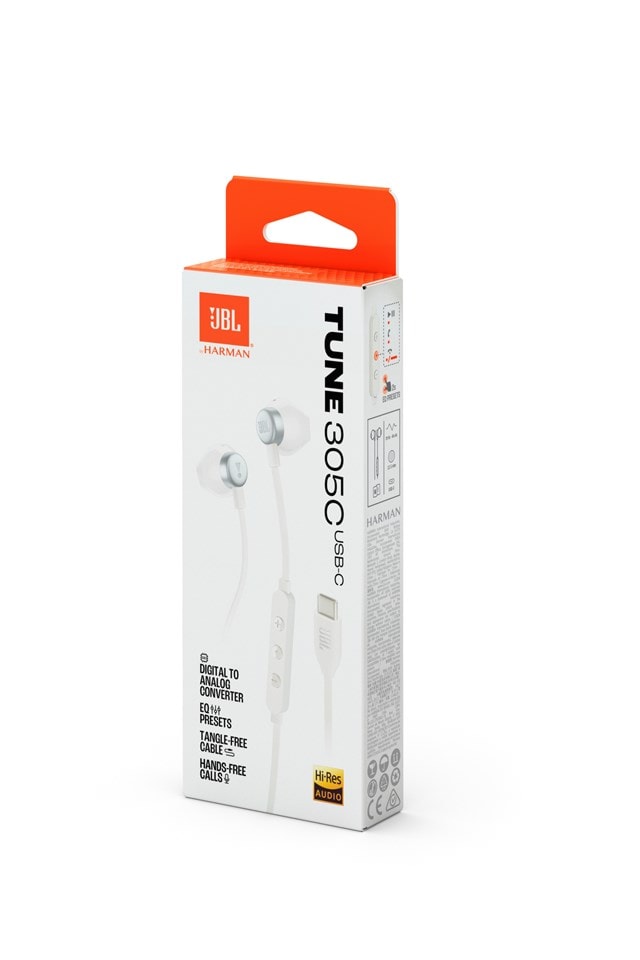 JBL Tune 305C White USB-C Earphones - 9
