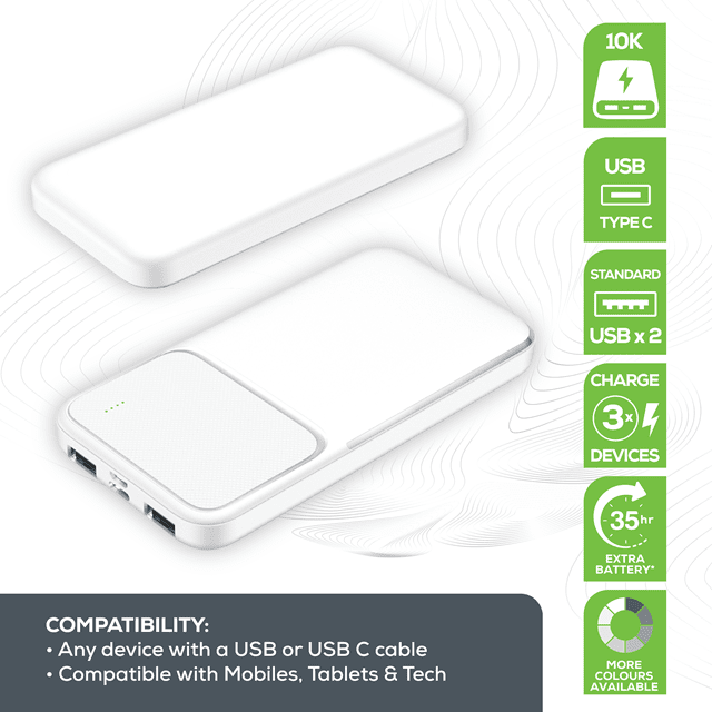 Rock White 10000mAh Power Bank - 2