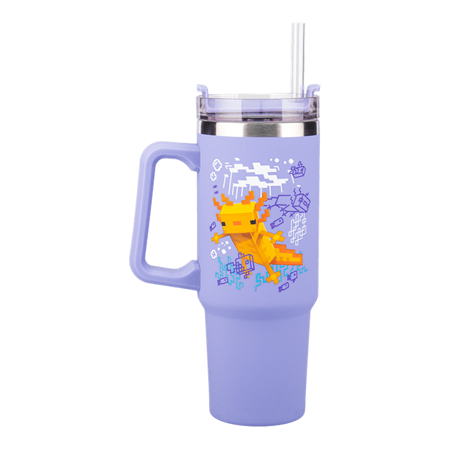 Minecraft Purple 900ml Travel Cup With Straw - 1