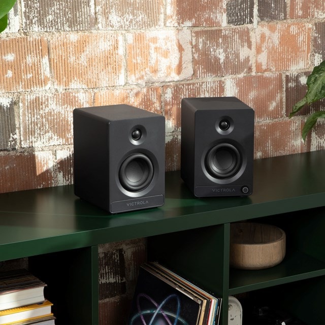 Victrola Tempo Black Bluetooth Bookshelf Speakers - 7