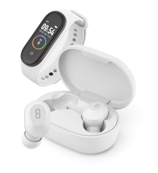 Ledwood Sport White Smartwatch & True Wireless Bluetooth Earphones - 1