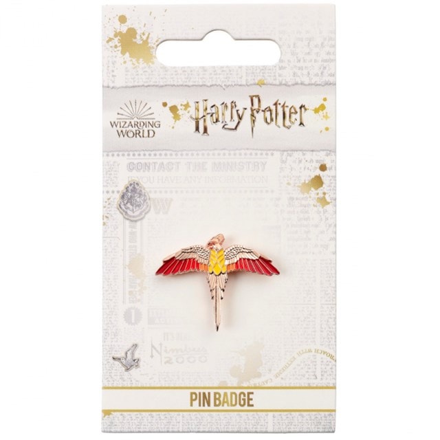 Rose Gold Plated Fawkes Harry Potter Pin Badge - 2