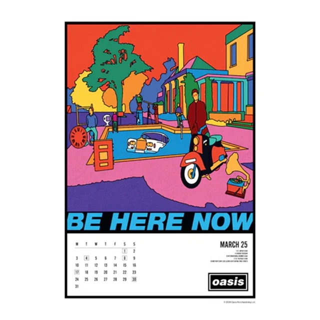 Oasis 2025 A3 Calendar - 2