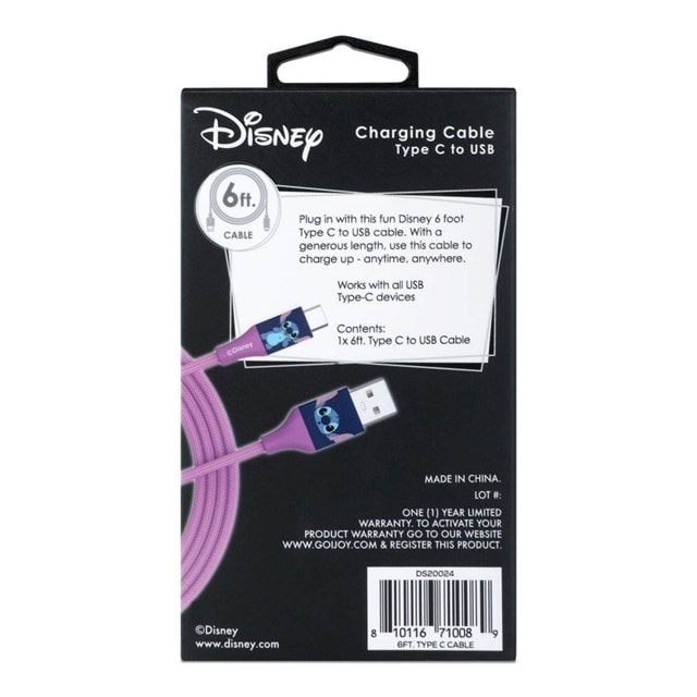 Lilo & Stitch Stitch Face USB-C Cable 2M - 5