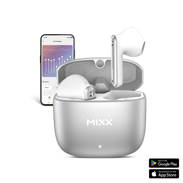 Mixx Audio Streambuds Custom 3 Silver/White True Wireless Bluetooth Earphones W/Clear Voice - 5