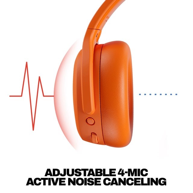 Skullcandy Crusher ANC 2 Hazard Orange Active Noise Cancelling Bluetooth Headphones - 4