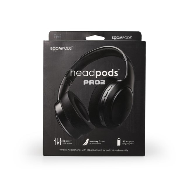 BoomPods HeadPods Pro2 Black Bluetooth Headphones - 4