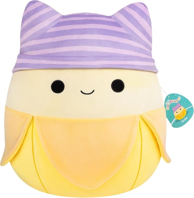 16'' Junie Yellow Banana With Purple Striped Cat Beanie Squishmallows Plush - 5