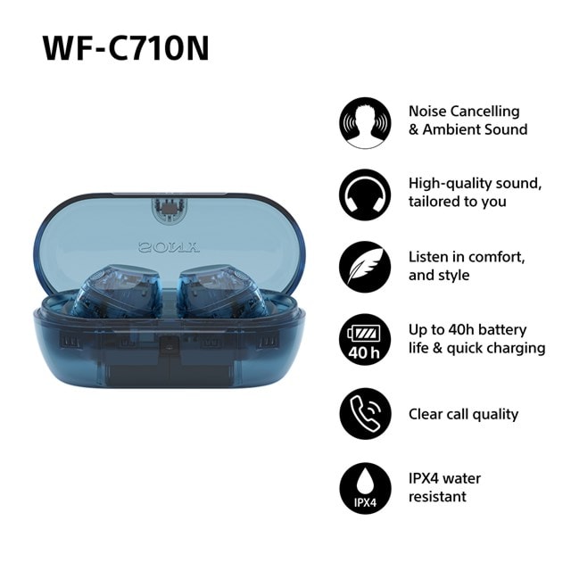 Sony WF-C710N Blue Noise Cancelling True Wireless Bluetooth Earphones - 10