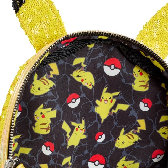 World 1-1 Games Sequin Pikachu Cosplay Pokemon Loungefly Mini Backpack - 4
