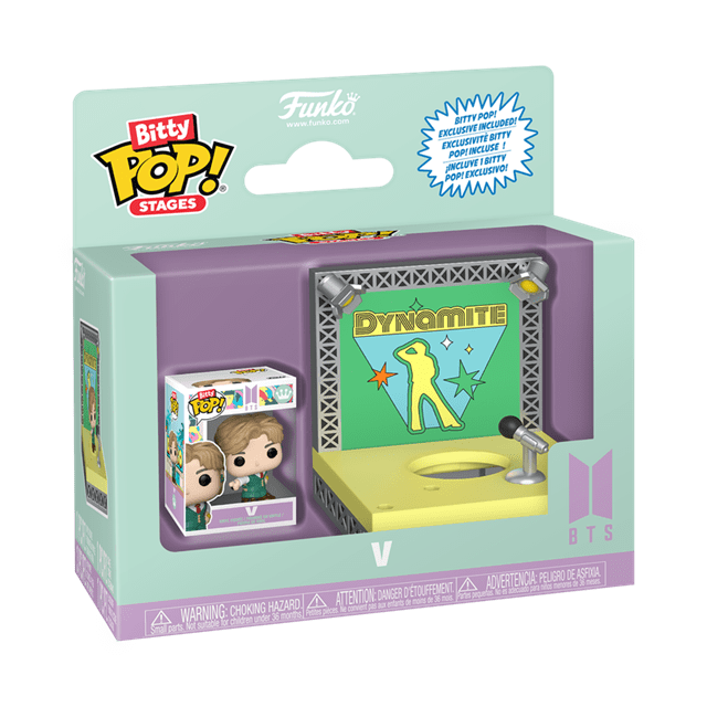 V With Stage BTS Dynamite Funko Bitty Pop Single - 2