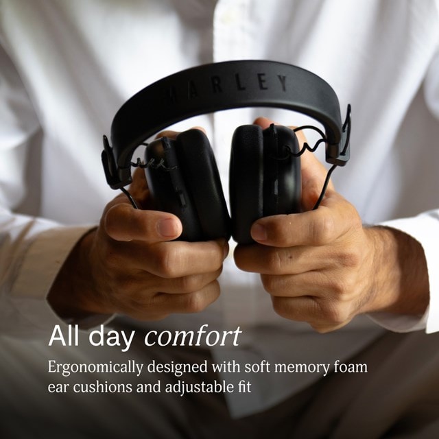 House Of Marley Positive Vibration Rebel Signature Black Active Noise Cancelling Bluetooth Headphone - 7