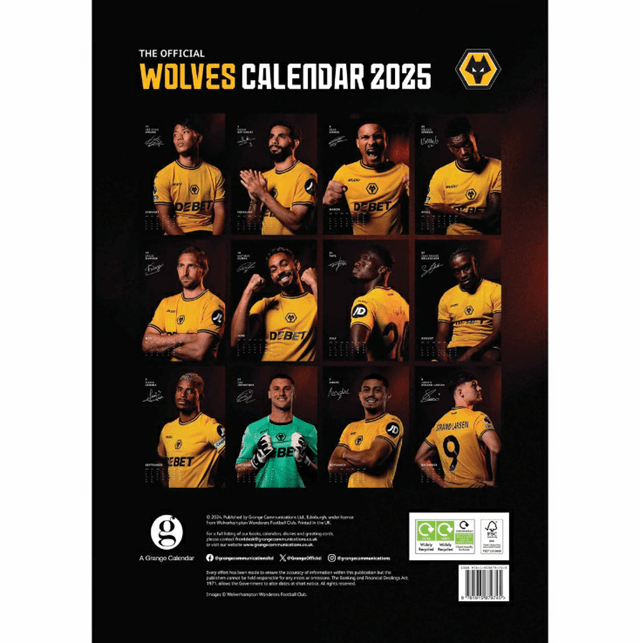 Wolverhampton FC 2025 Calendar A3 - 3