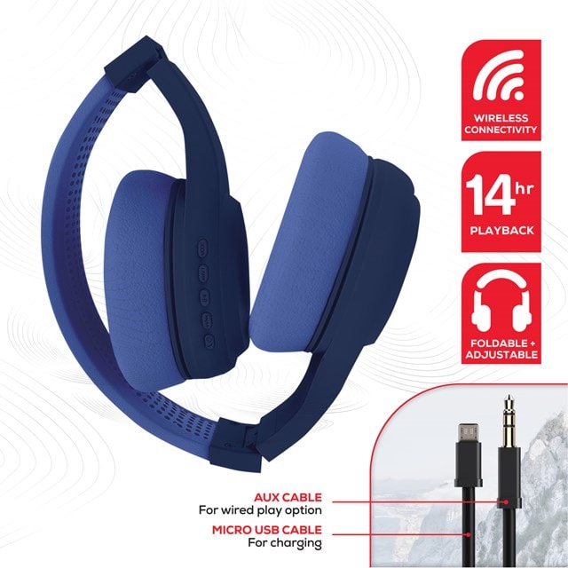 Rock BT On-Ear Navy Blue Bluetooth Headphones - 3