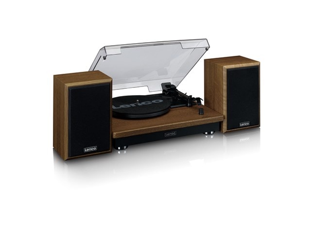 Lenco LS-100 Wood Turntable & Speakers - 1