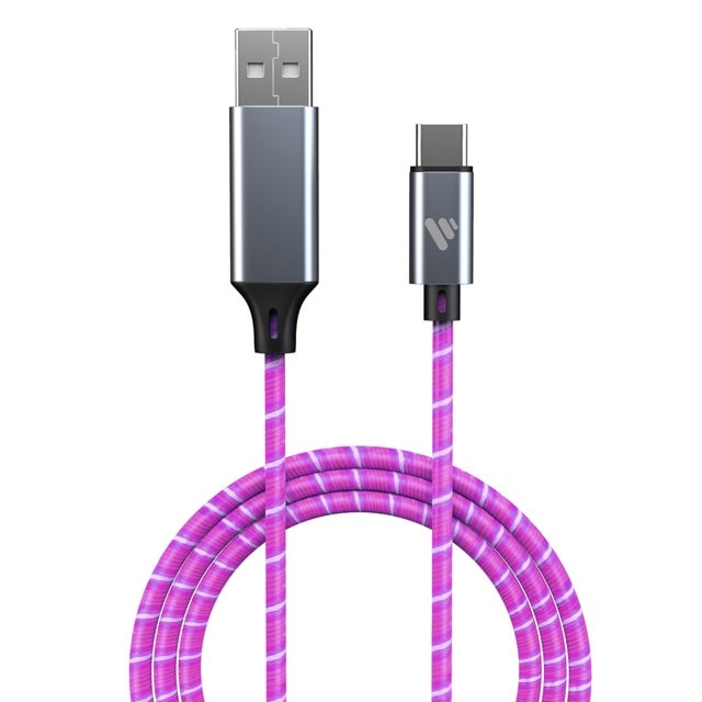 Vybe Light-Up Purple USB-C Cable 3m - 2