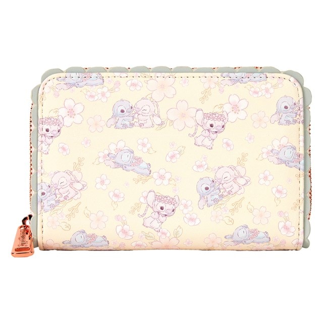 Angel & Stitch Cherry Blossom Lilo & Stitch Loungefly Zip Around Wallet - 2