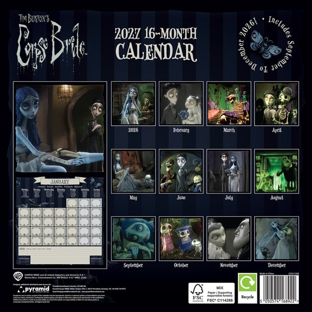 Tim Burton's Corpse Bride 2027 Square Calendar - 2