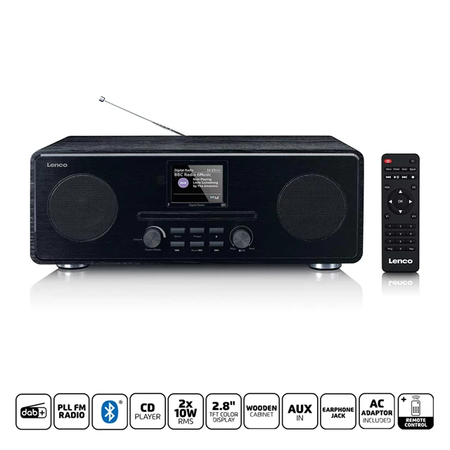 Lenco DAR-061BK Black Bluetooth HiFi System - 4