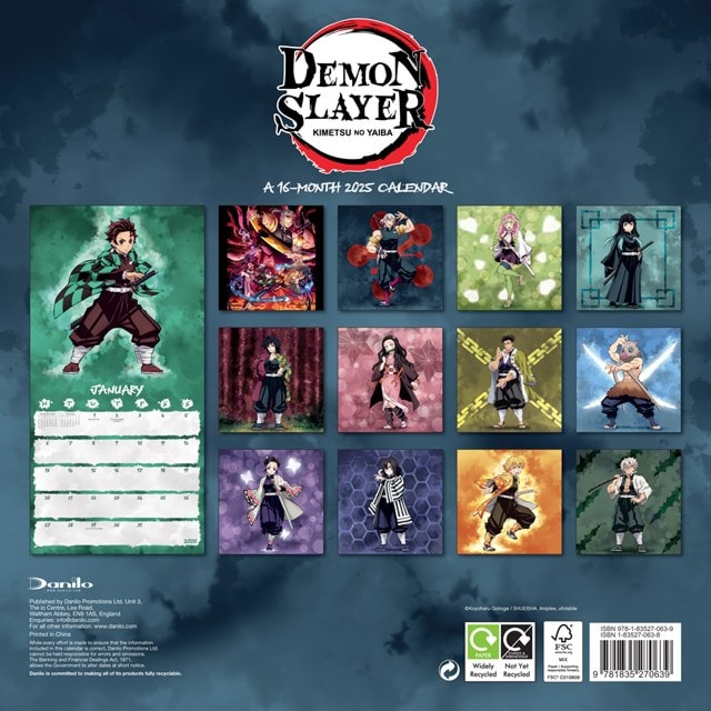 Demon Slayer 2025 Square Calendar - 2