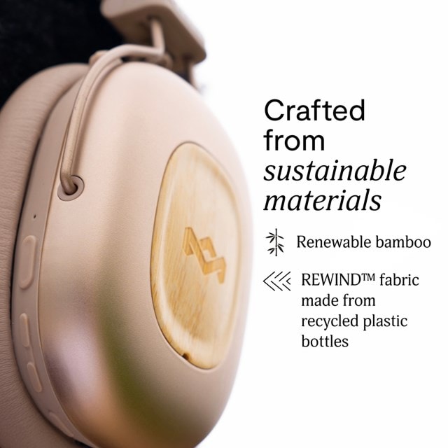 House Of Marley Positive Vibration Rebel Cream Active Noise Cancelling Bluetooth Headphones - 8